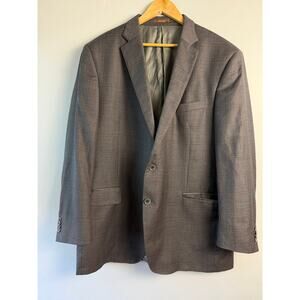 Peter Millar 48T 100% Wool Gray Plaid Suit Sports Coat